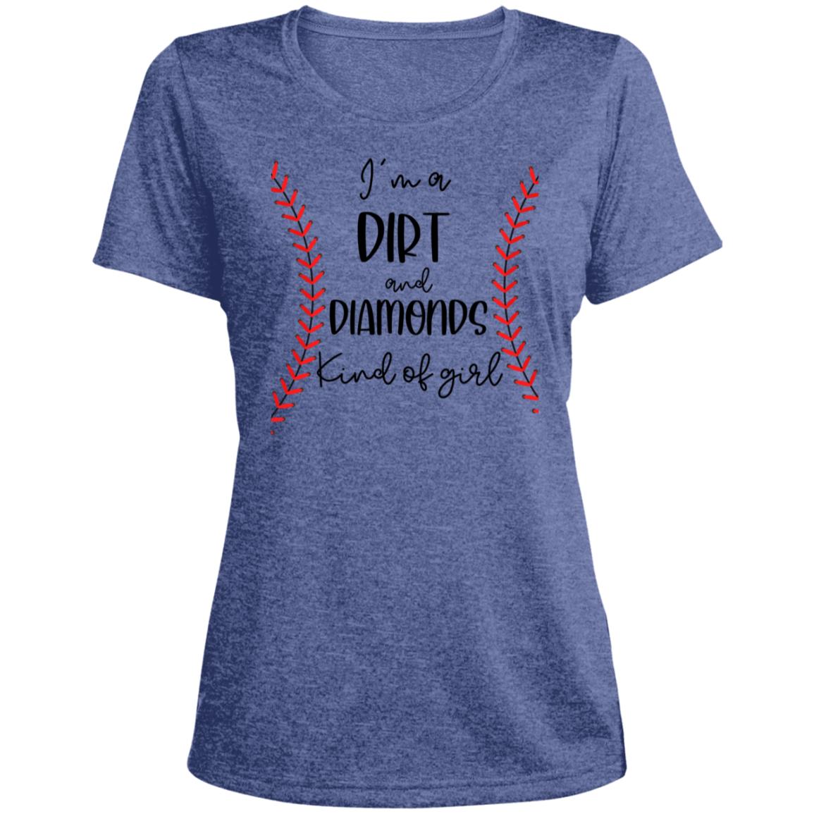 Dirt and Diamonds LST360 Ladies' Heather Scoop Neck Performance Tee