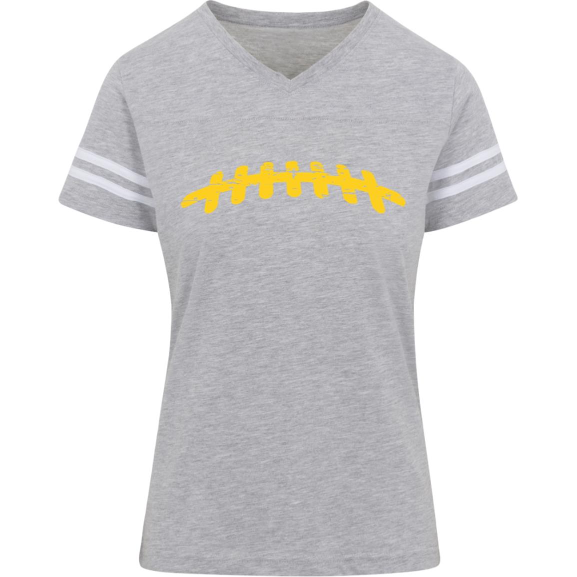 Football Laces Yellow 3537 LAT Womens Football Tee