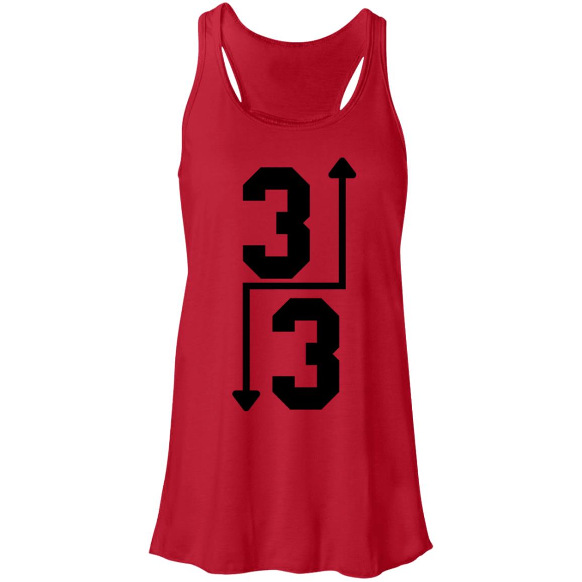 3 Up 3 Down continuous arrow black B8800 Flowy Racerback Tank