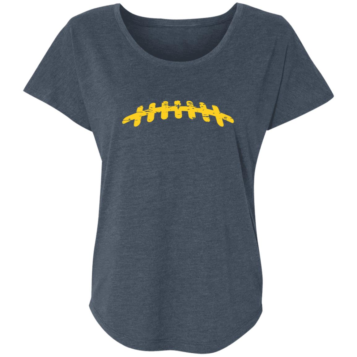 Football Laces Yellow NL6760 Ladies' Triblend Dolman Sleeve