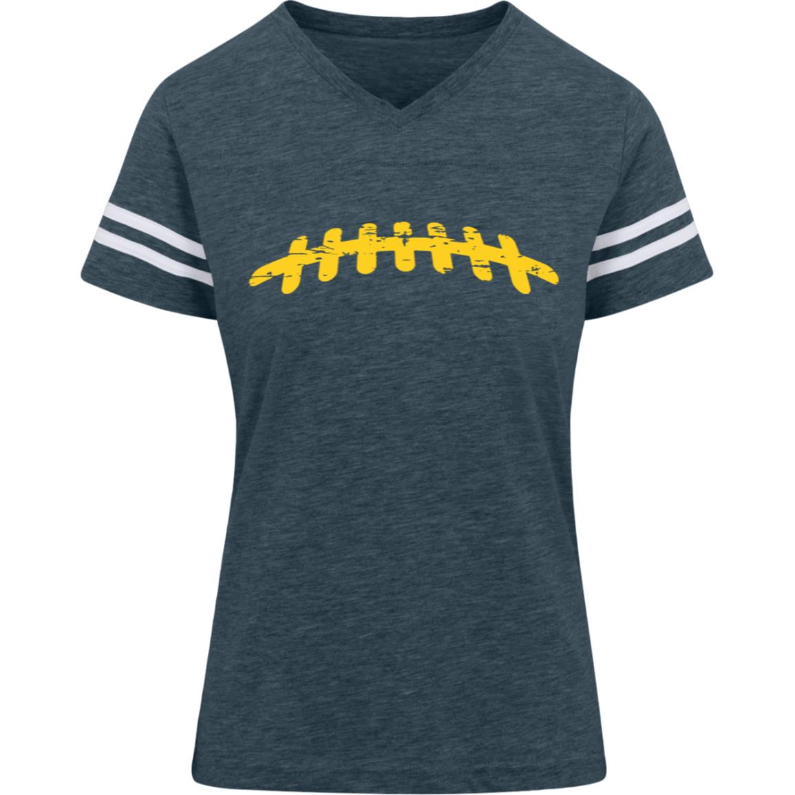 Football Laces Yellow 3537 LAT Womens Football Tee