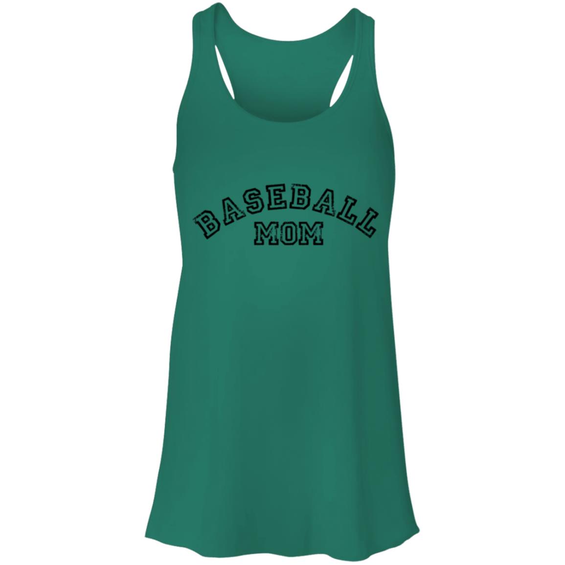 Baseball Mom Curved black B8800 Flowy Racerback Tank