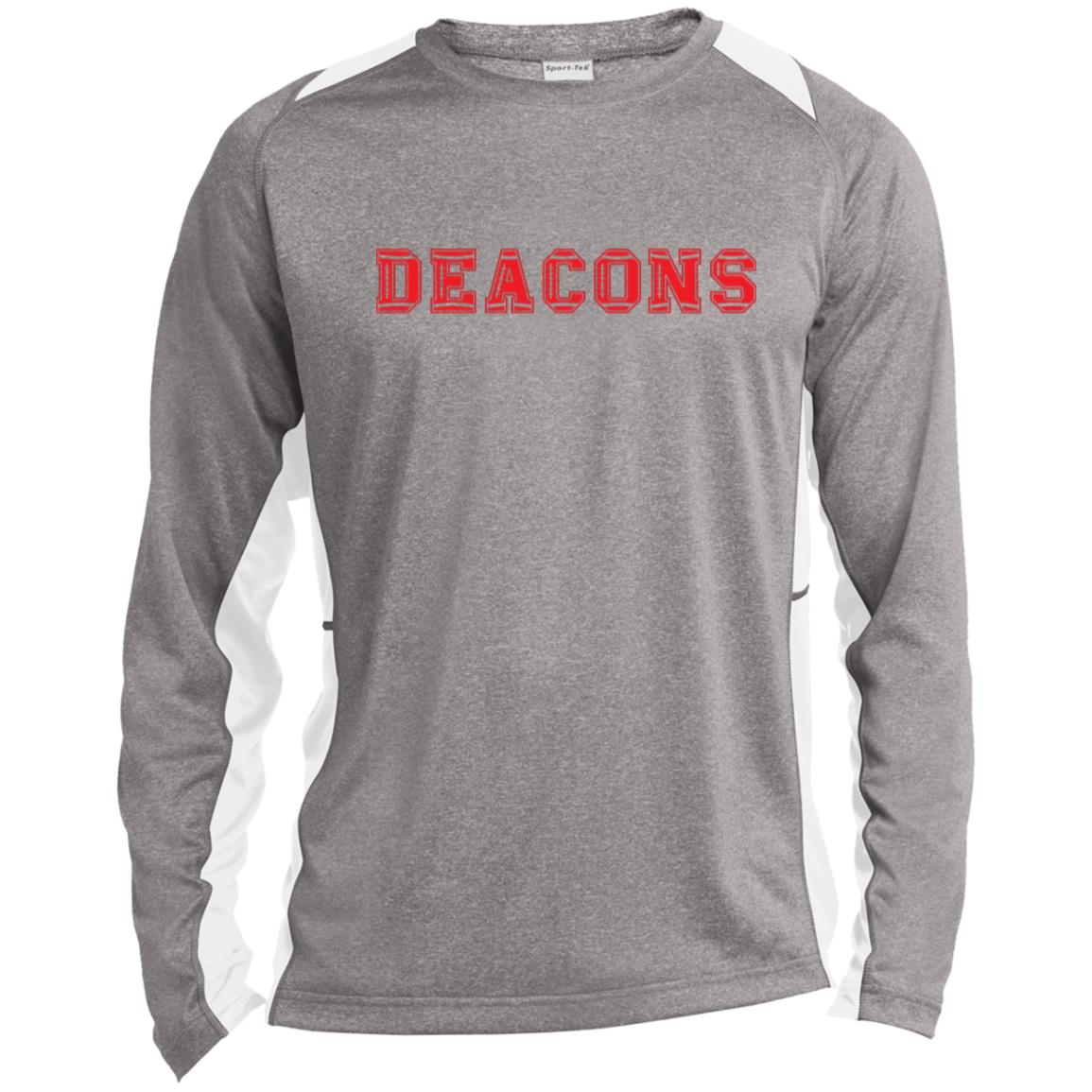 Deacons ST361LS Long Sleeve Heather Colorblock Performance Tee Men's sizes