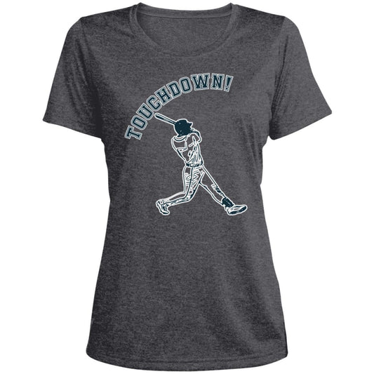 Touchdown batter LST360 Ladies' Heather Scoop Neck Performance Tee