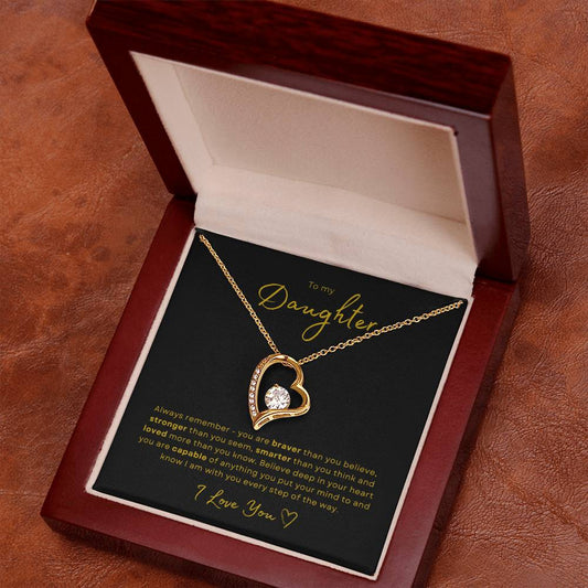 To my Daughter Forever Love Pendant - Gold Card