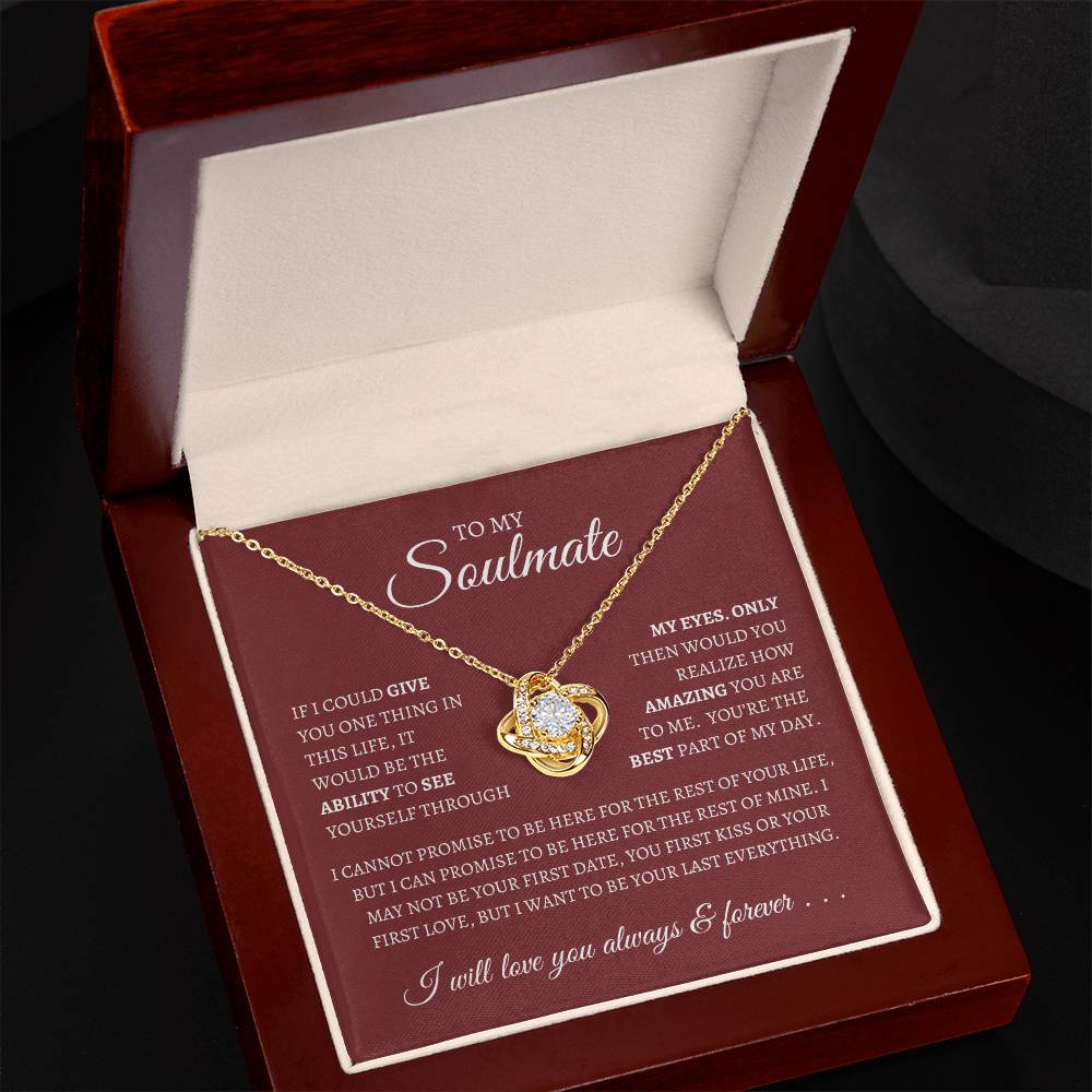 To my Soulmate Love Knot Pendant