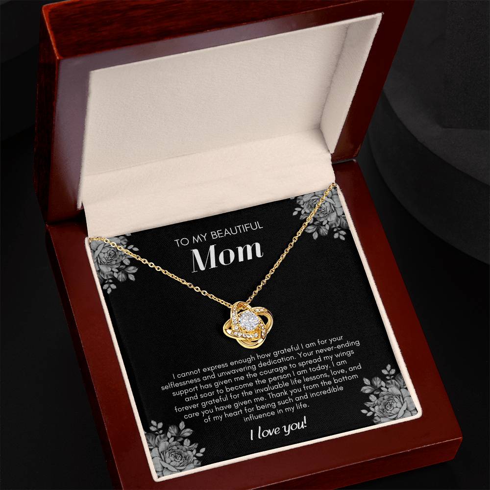 To My Beautiful Mom Love Knot Pendant