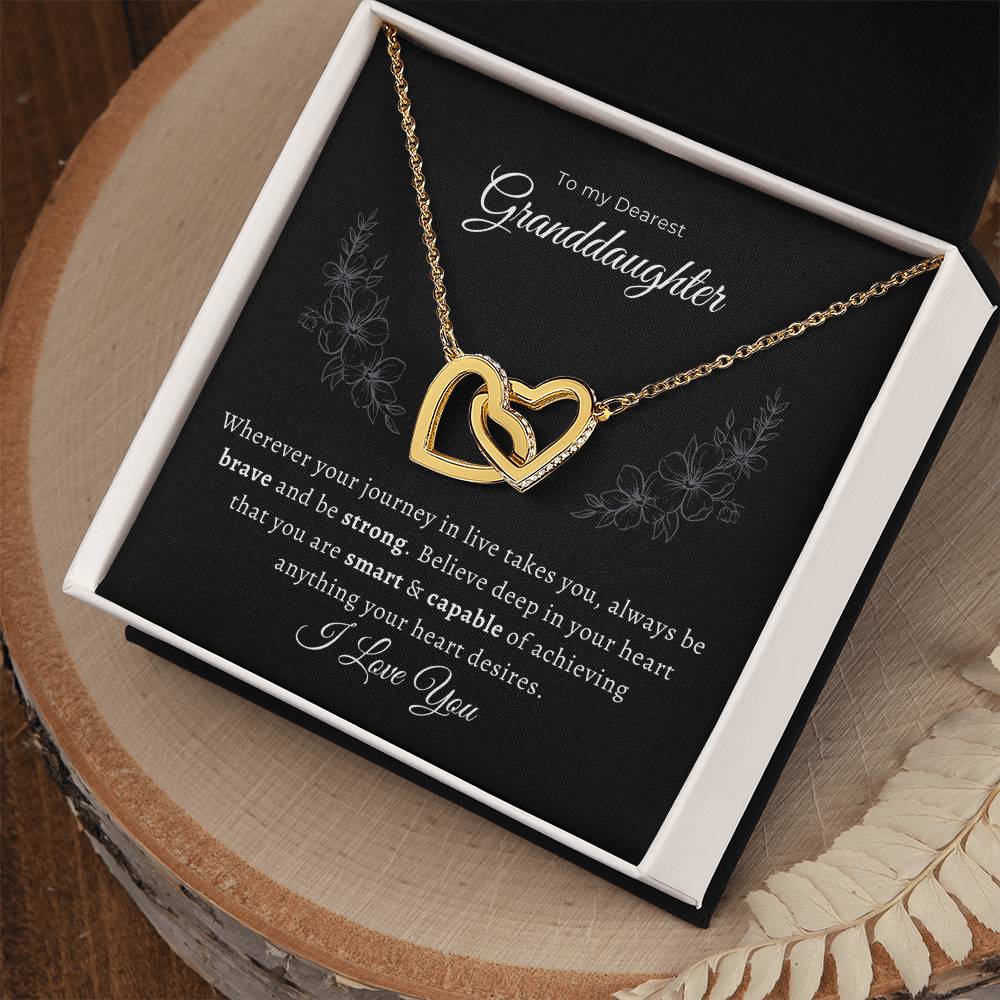 To my Dearest Granddaughter Interlocking Hearts Pendant