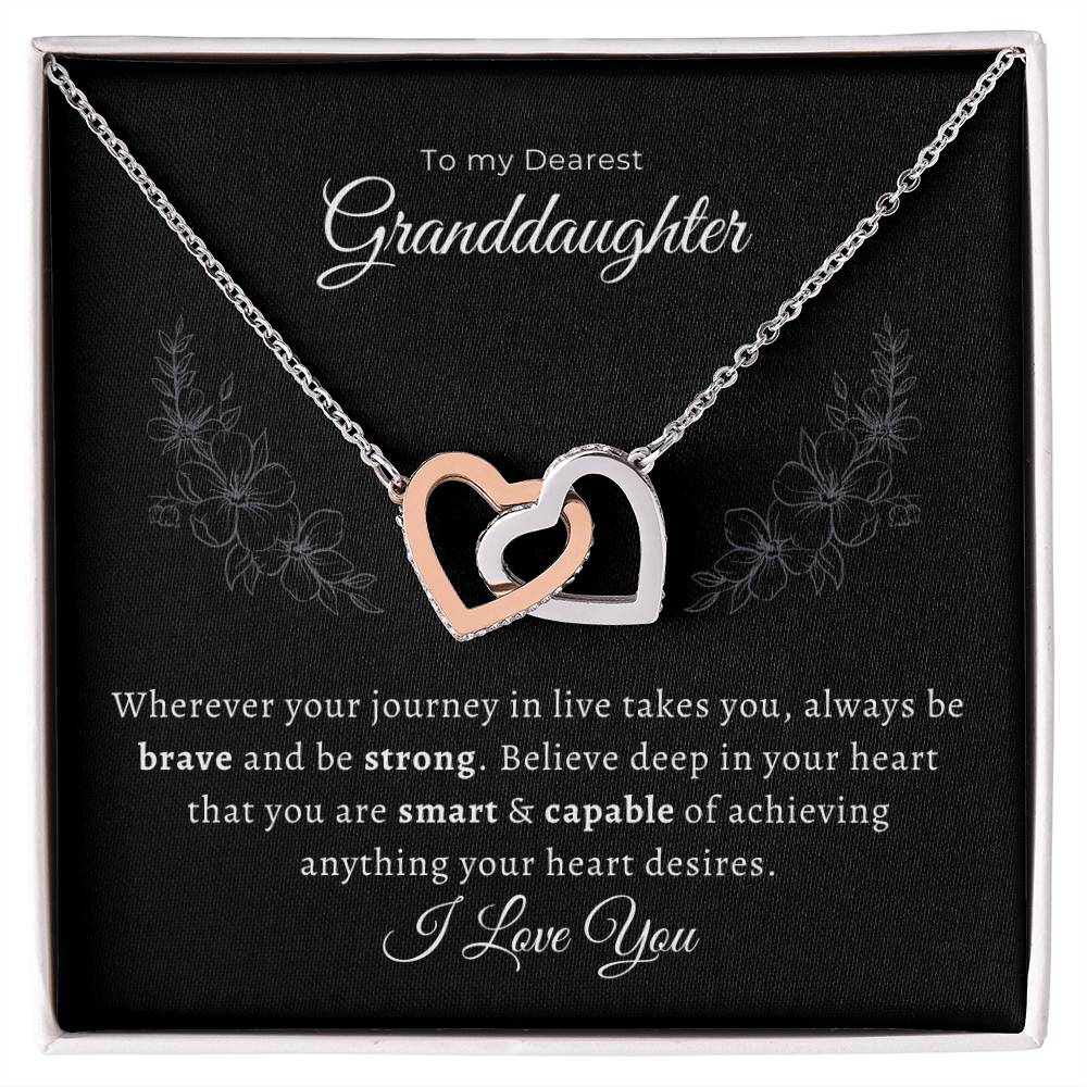 To my Dearest Granddaughter Interlocking Hearts Pendant