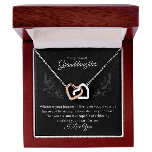 To my Dearest Granddaughter Interlocking Hearts Pendant