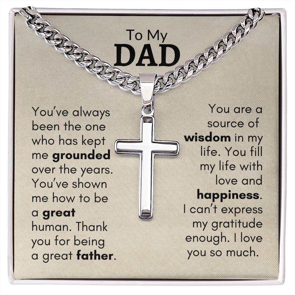 To My Dad Artisan Cross Necklace