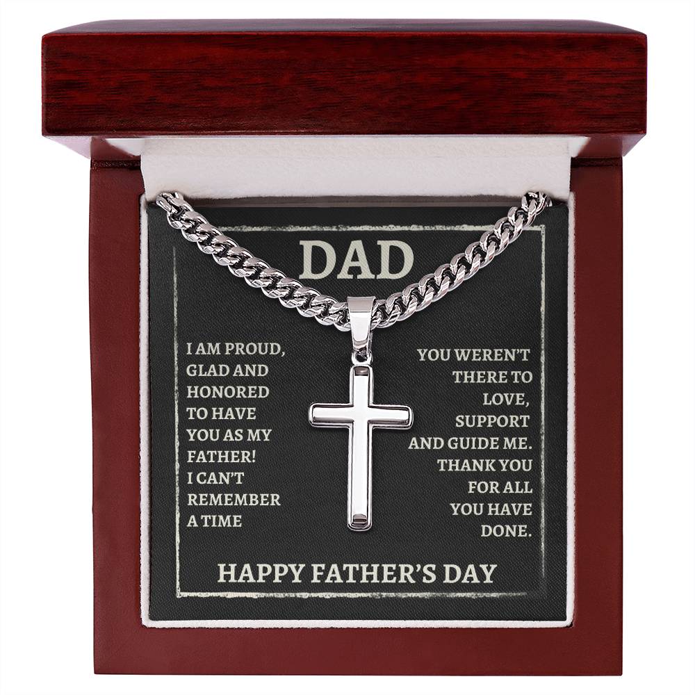 Dad, I'm Proud  Artisan Cross Necklace