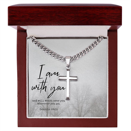 I am with you Artisan Cross Necklace