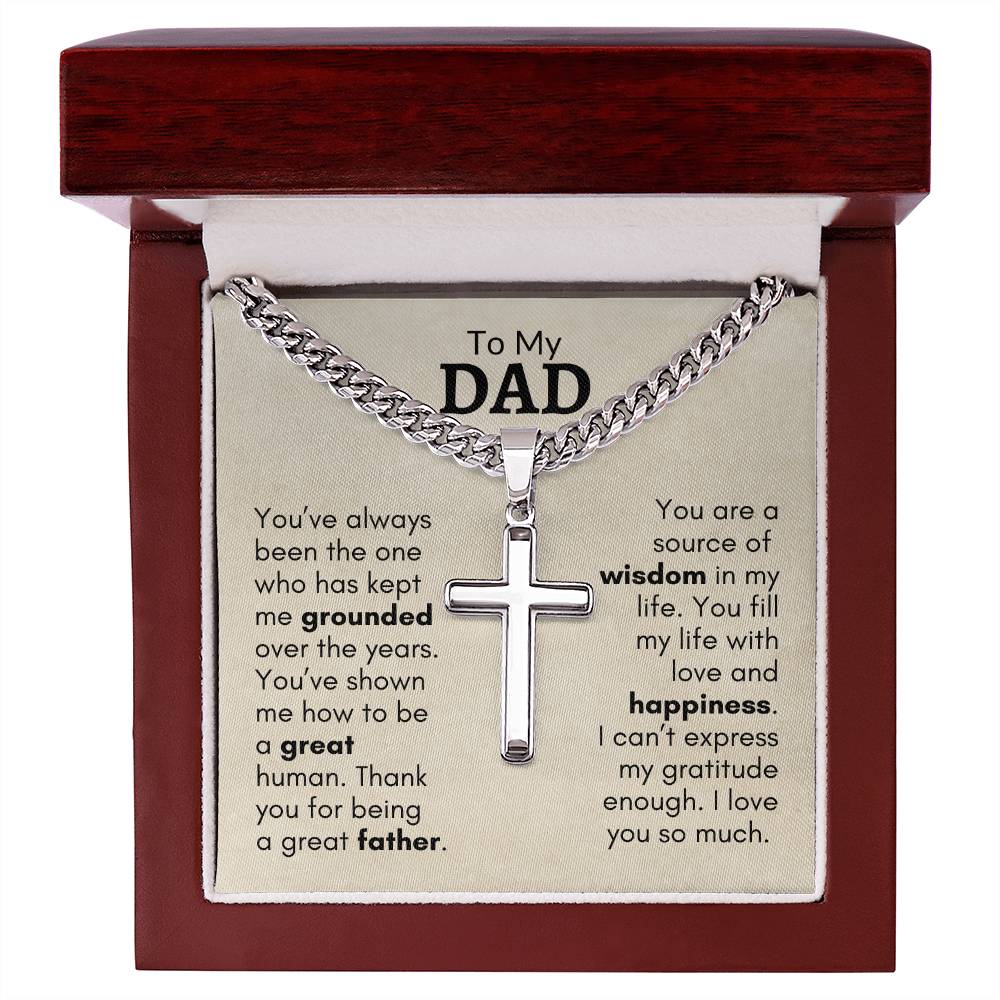 To My Dad Artisan Cross Necklace