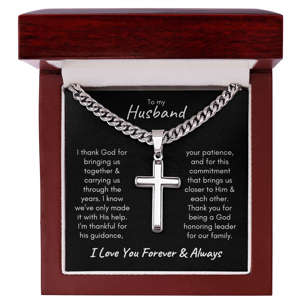 To my Husband Artisan Cross Necklace