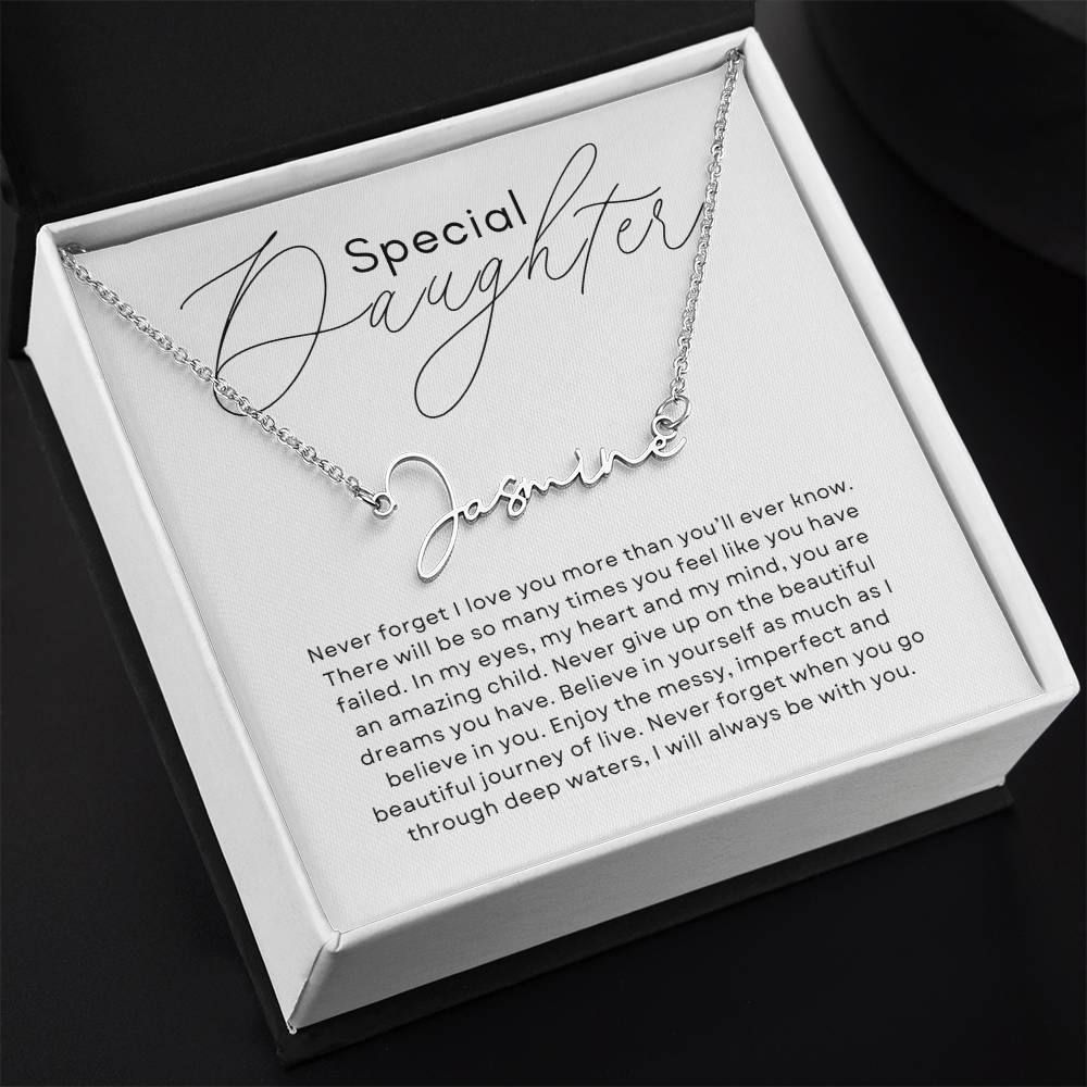 Special Daughter Horizontal Name Pendant