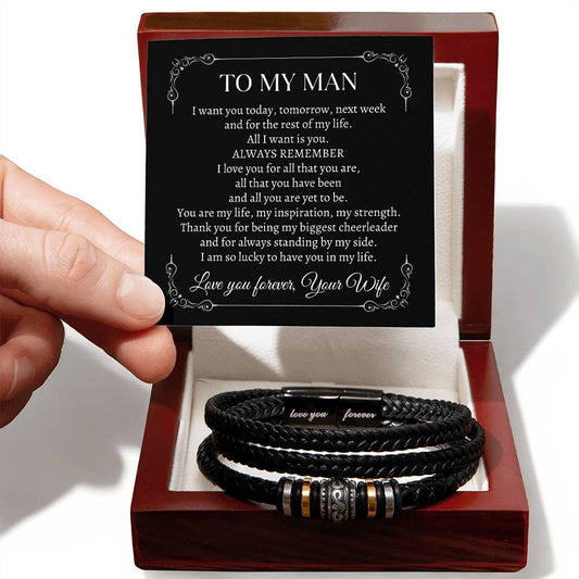 To my Man Love you Forever Bracelet