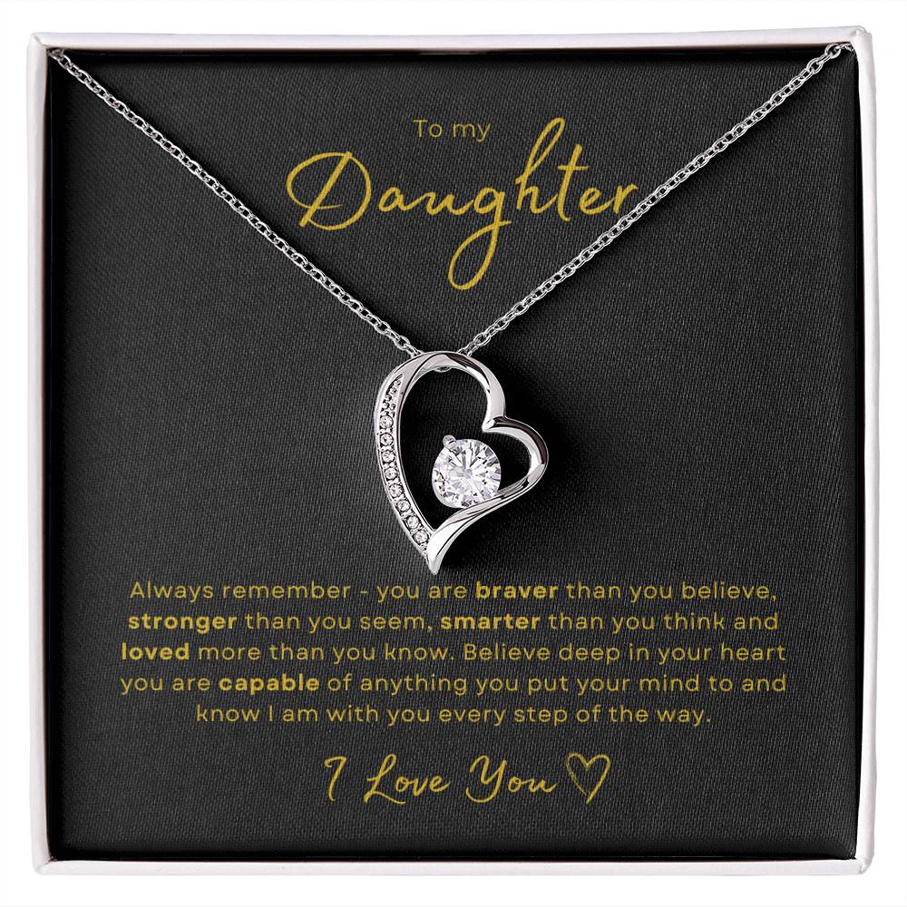 To my Daughter Forever Love Pendant - Gold Card