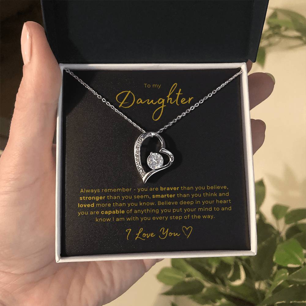 To my Daughter Forever Love Pendant - Gold Card