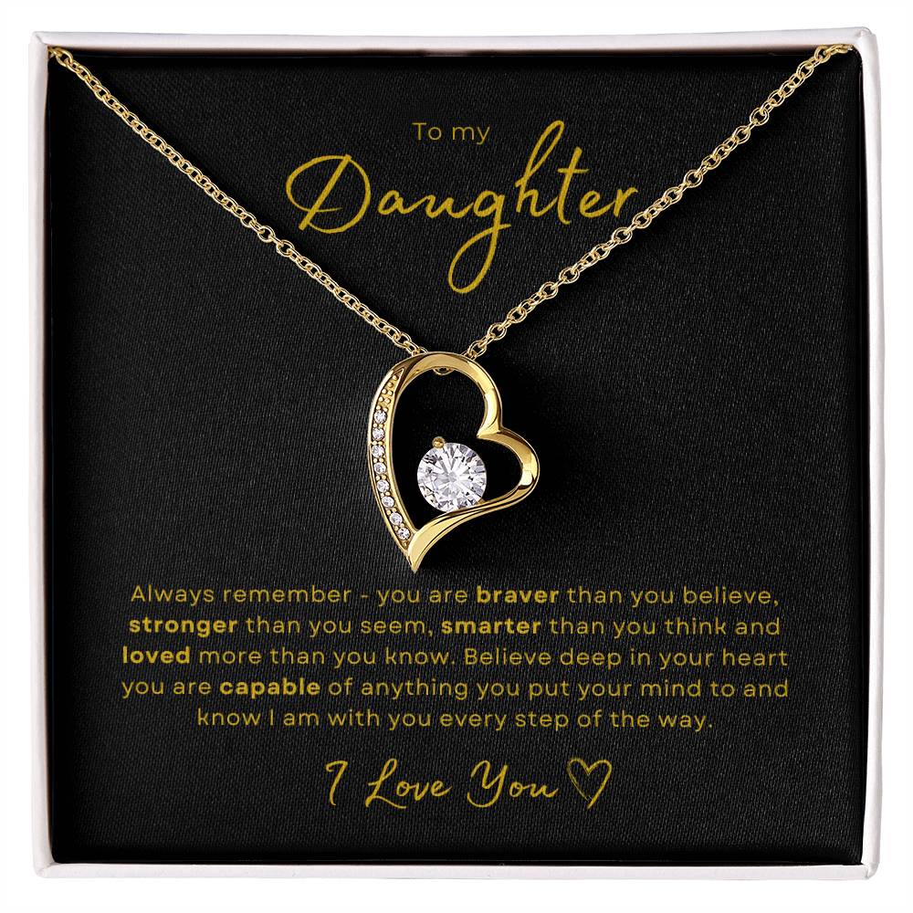 To my Daughter Forever Love Pendant - Gold Card