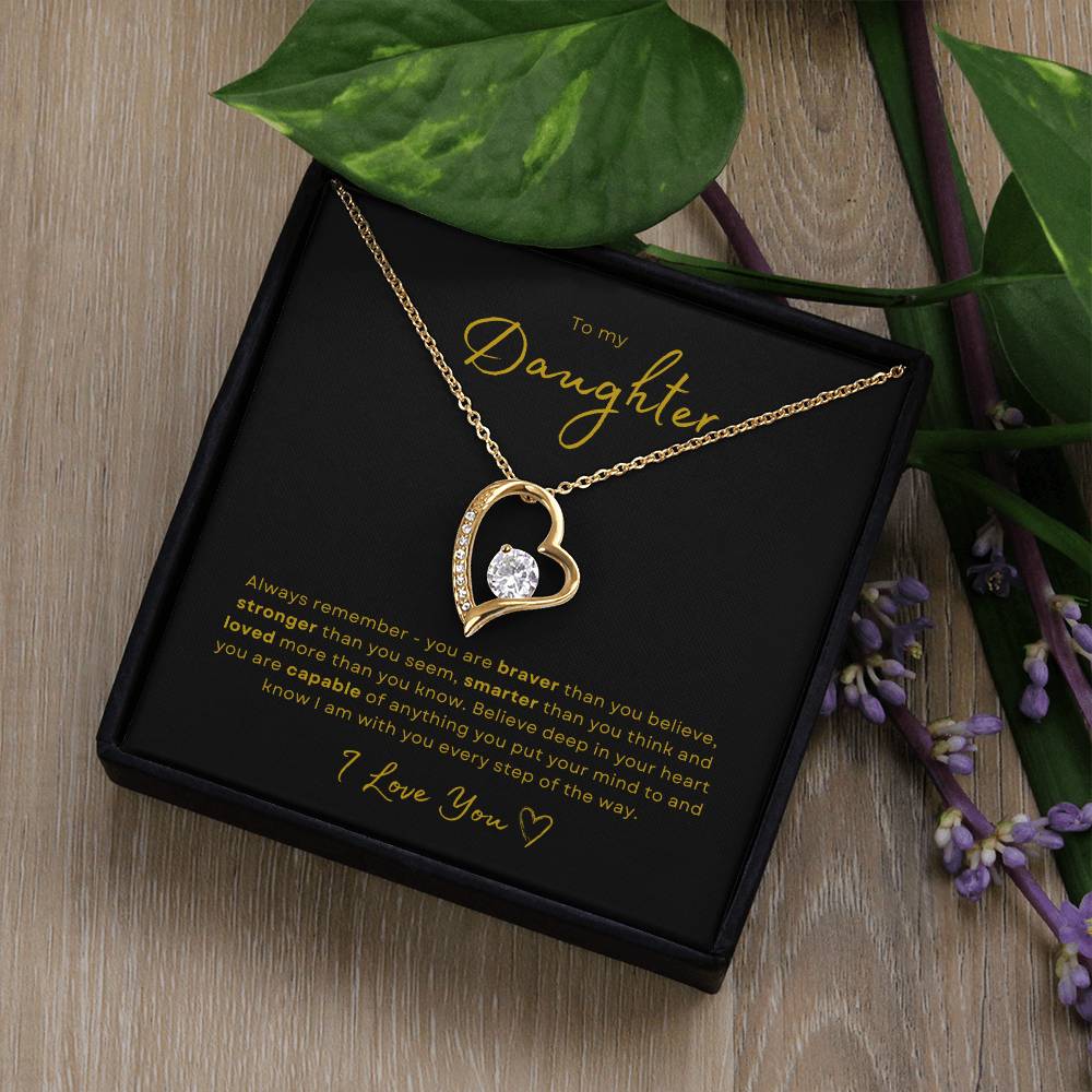 To my Daughter Forever Love Pendant - Gold Card