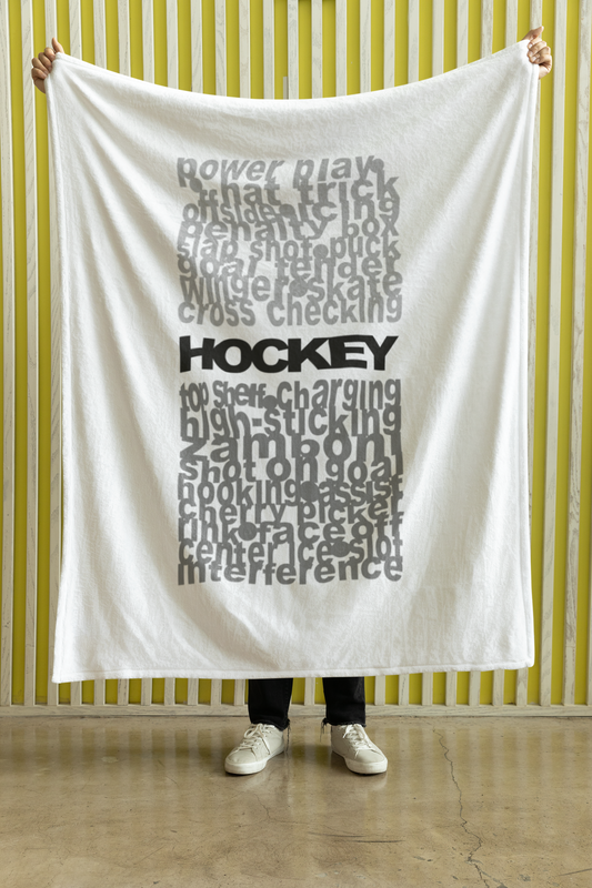 Hockey Subway Art  Sherpa Blanket 50x60