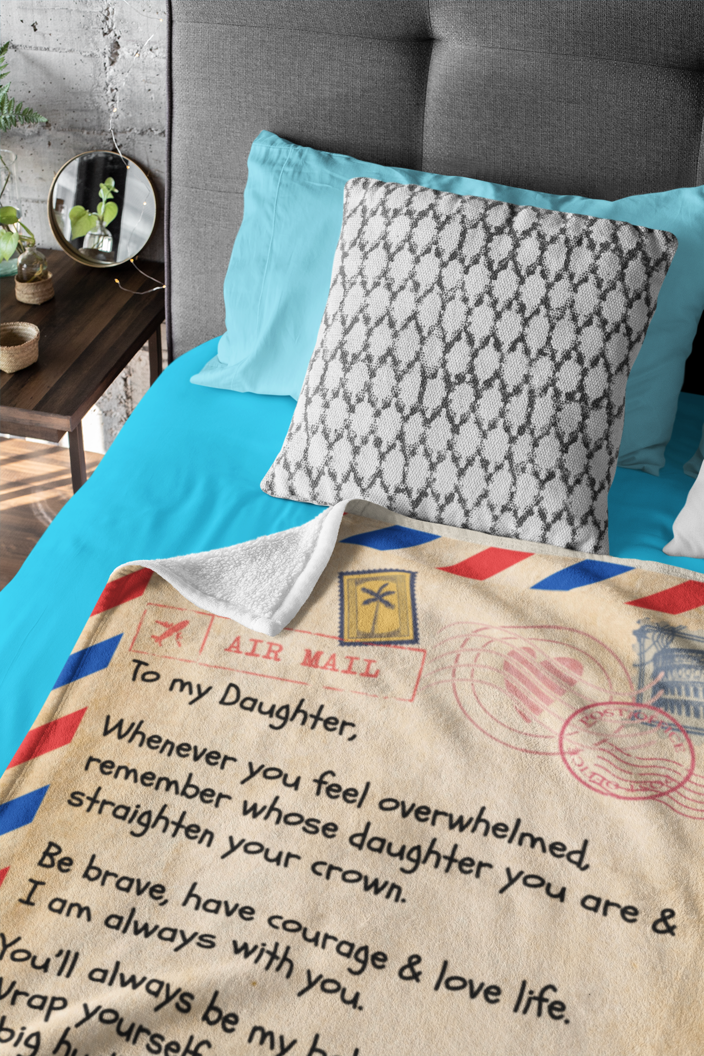 To Daughter from Mom Premium Sherpa Blanket 50x60