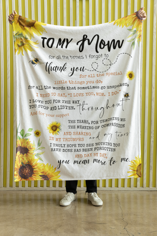 To my Mom Sunflower MSHM Premium Sherpa Blanket 50x60