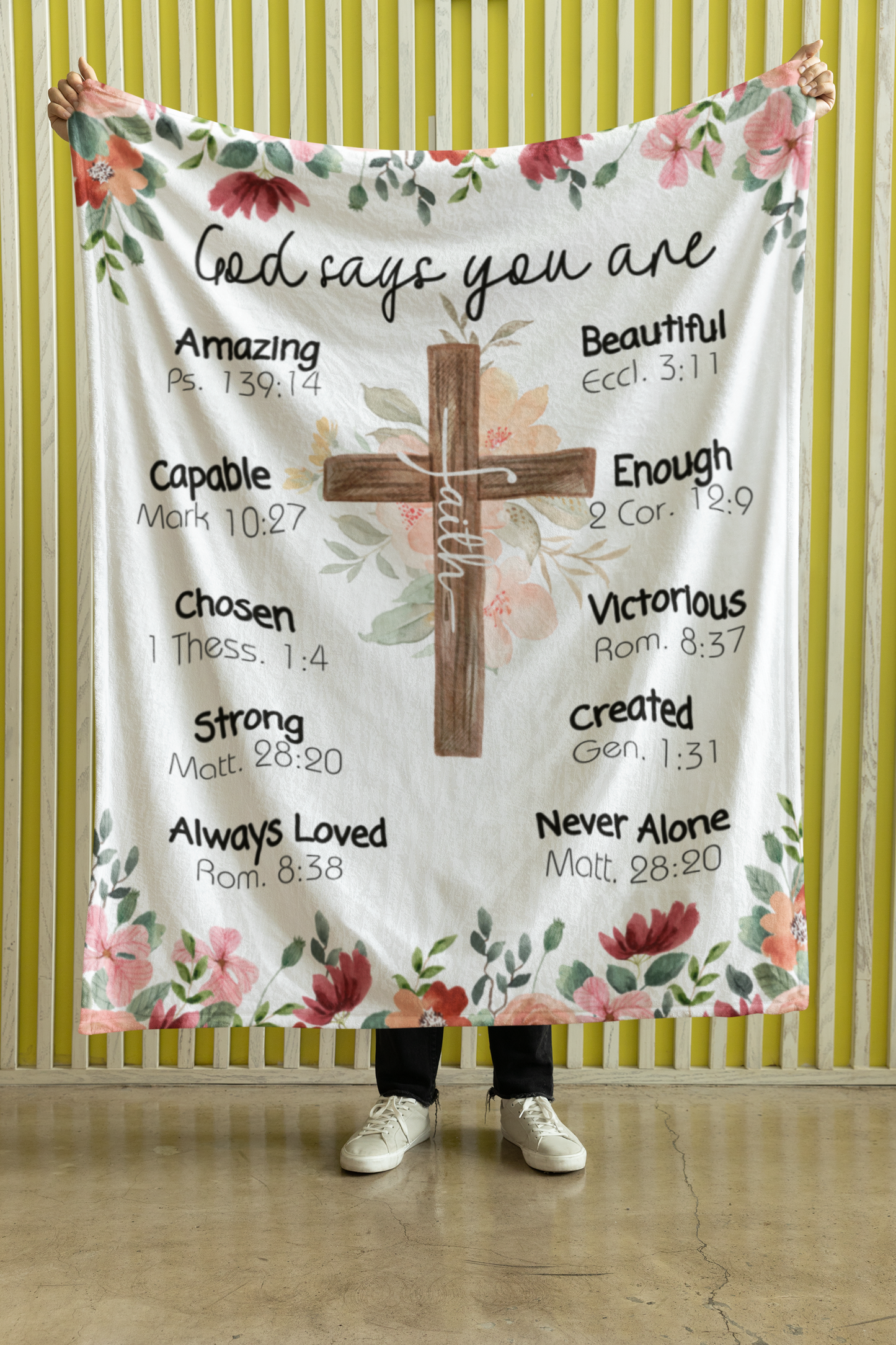 God says you are MSHM Premium Sherpa Blanket 50x60