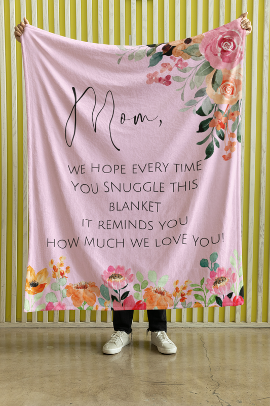 Mom We Love You MSHM Premium Sherpa Blanket 50x60