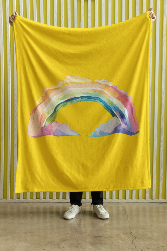 Watercolor Rainbow MSHM Premium Sherpa Blanket 50x60