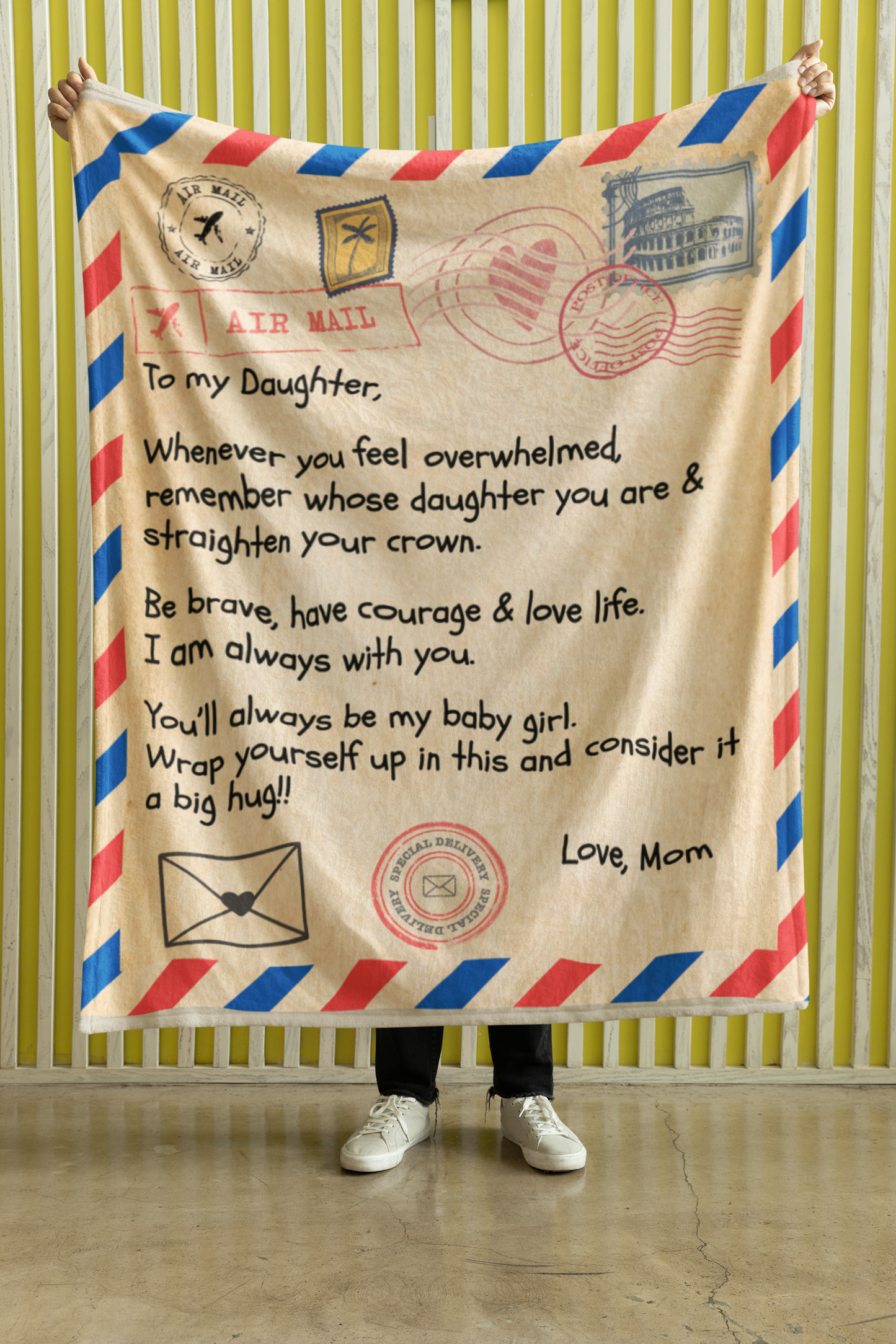 To Daughter from Mom Premium Sherpa Blanket 50x60